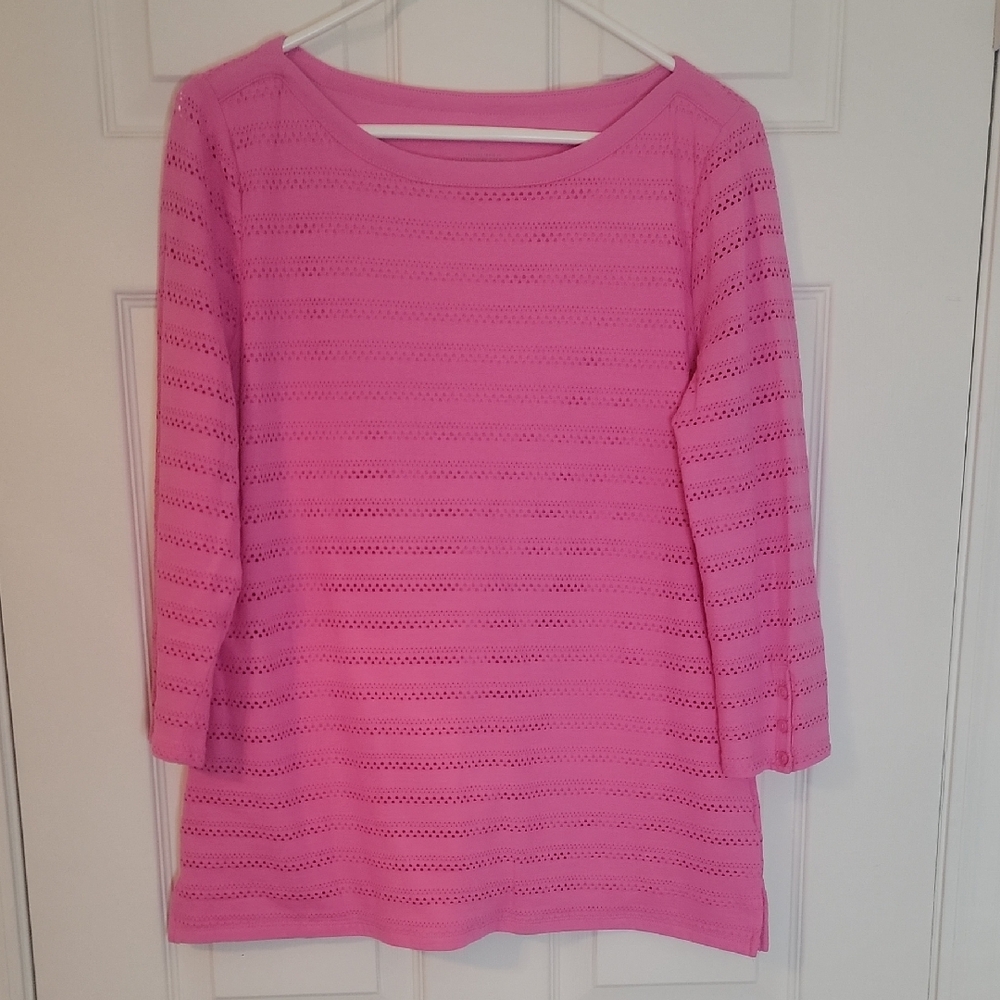 Talbots Vibrant Pink Knit Top